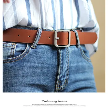 

girls belt ceinture robe femme 2020 Ladies Solid PU Belt Square Buckle Fashion Trend Wild Decorative Belts חגורה נשים #J05