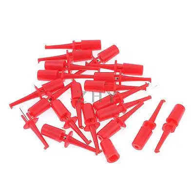 

20 Pcs Red Plastic Replacement Electrical Test Lead Wire Hook