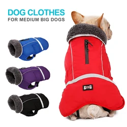 Vêtements d'hiver pour grands chiens, épais, chauds, résistants au froid, veste rembourrée en coton pour animaux de compagnie, gilet pour moyens et grands chiens 