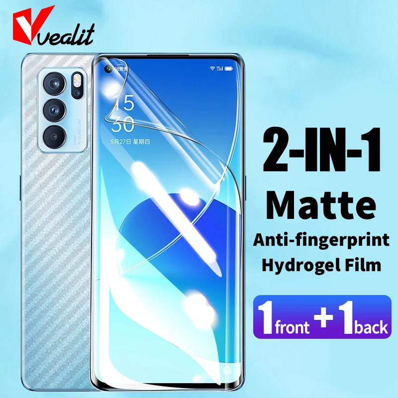 

2IN1 Matte Hydrogel Film for Oppo Reno 7 6 Find X3 Lite Screen Protector Realme GT Neo 2 2t 8 7 8i 6 Pro Narzo 50A Back film