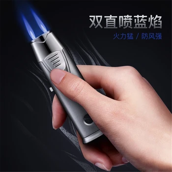 

JOBON Double Nozzles Butane Jet Pipe Lighter Metal Torch Turbo Windproof Gas Lighter 1300 C Cigar Cigarettes Jet Flame Lighters