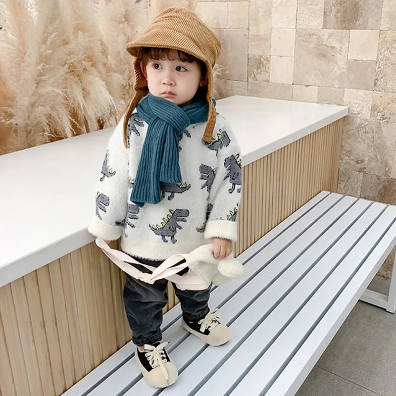 Вязаный свитер для девочек, Модный Зимний пуловер для девочек 1-6 лет