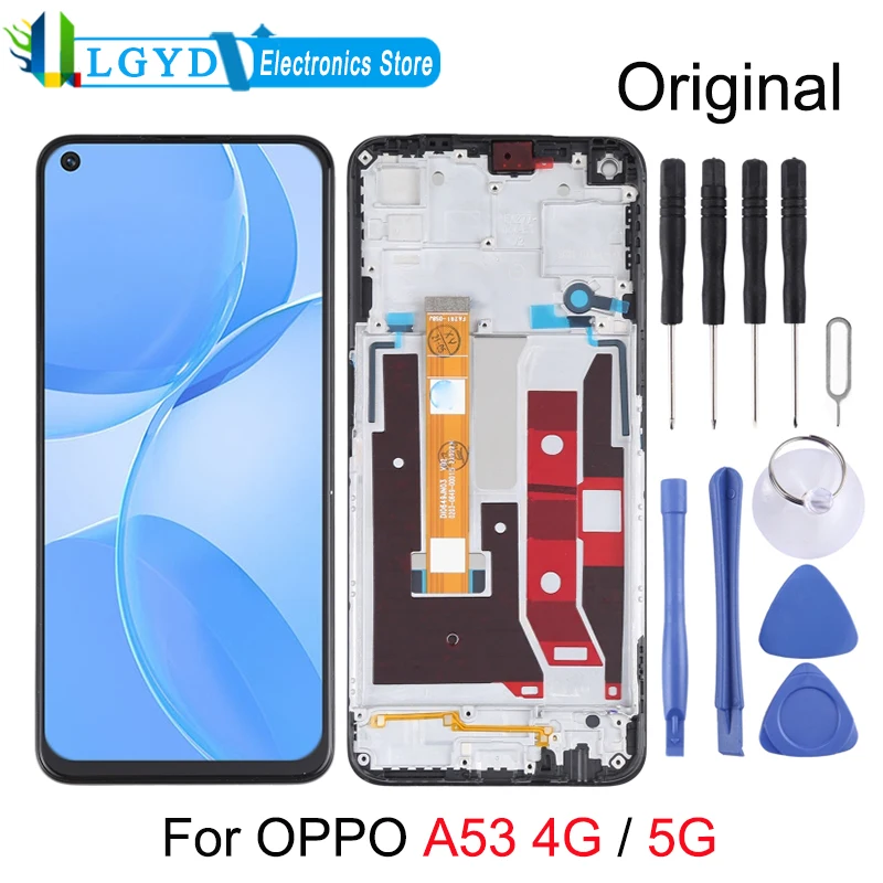 

Original LCD Screen and Digitizer Full Assembly With Frame for OPPO A53 4G CPH2127 CPH2131 / OPPO A53 5G PECM30 PECT30