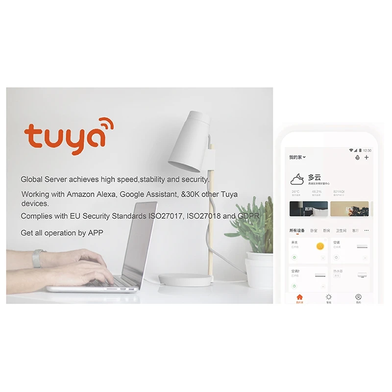 WiFi GSM Home Security Alarm System Tuya Smart Burglar Alarm Kit with 43Hz Wireless Detectors EU Plug