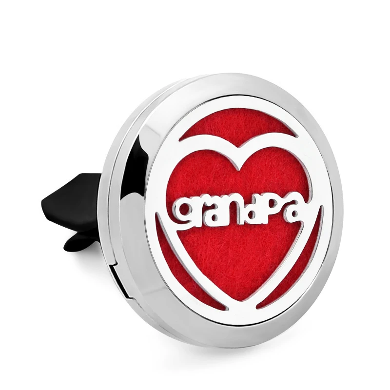 CG687 grandpa CG583-CG635 цветок жизни армейский 30 мм Автомобильный диффузор медальон 316L Нержавеющая сталь магнит автомобильный парфюм медальон вентиляционный зажим 10 подушек - Окраска металла: CG687 grandpa