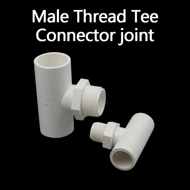 

Male Thread Tee Connector Garden Irrigation 3 Way T-type PVC Pipe Fittings Adapter 1 Pcs