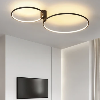 Scandinavian Design LED Round Ceiling Lamp White Black Gold AC220V Metal Aluminium Sconce Bedroom Livingroom Ceiling Lights 1