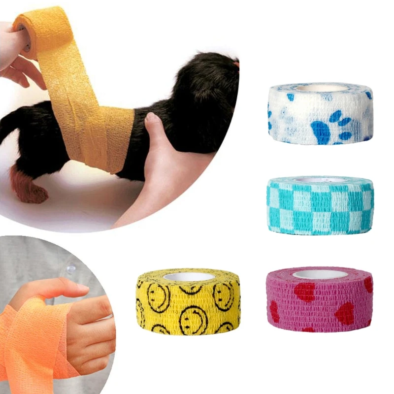 

Outdoor Medical Bandage First Aid Waterproof Self Adhesive Elastic Tape Colorful