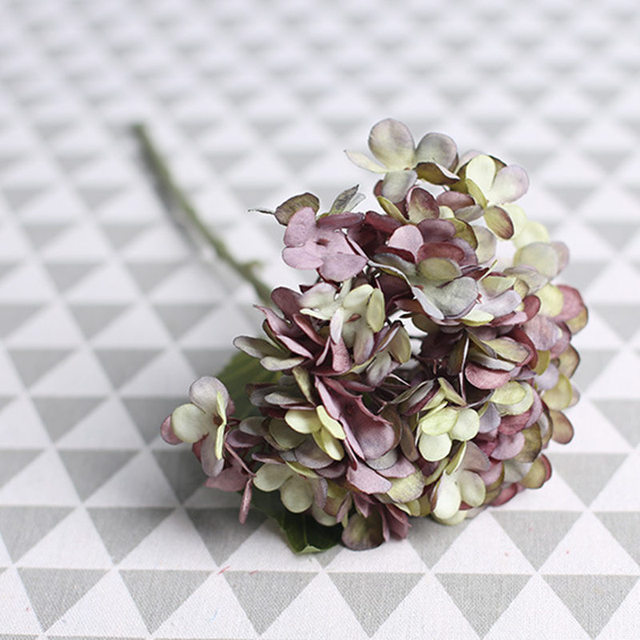 Branch Retro Autumn Hydrangea Bouquet Artificial Flowers Home Decoration Bridal Fake Flower Wedding Party Supplies Photo Props