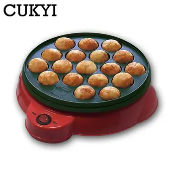 CUKYI 전기 타코야키 문어 볼 베이킹 머신, 18 홀 그릴 팬, 전문 요리 도구, 마루코 메이커, 110V, 220V