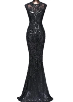 

Europe And The United States New Noble And Elegant Banquet Dress Long Slim Fishtail Vesto De Festa Robe Longue Reflective Dress