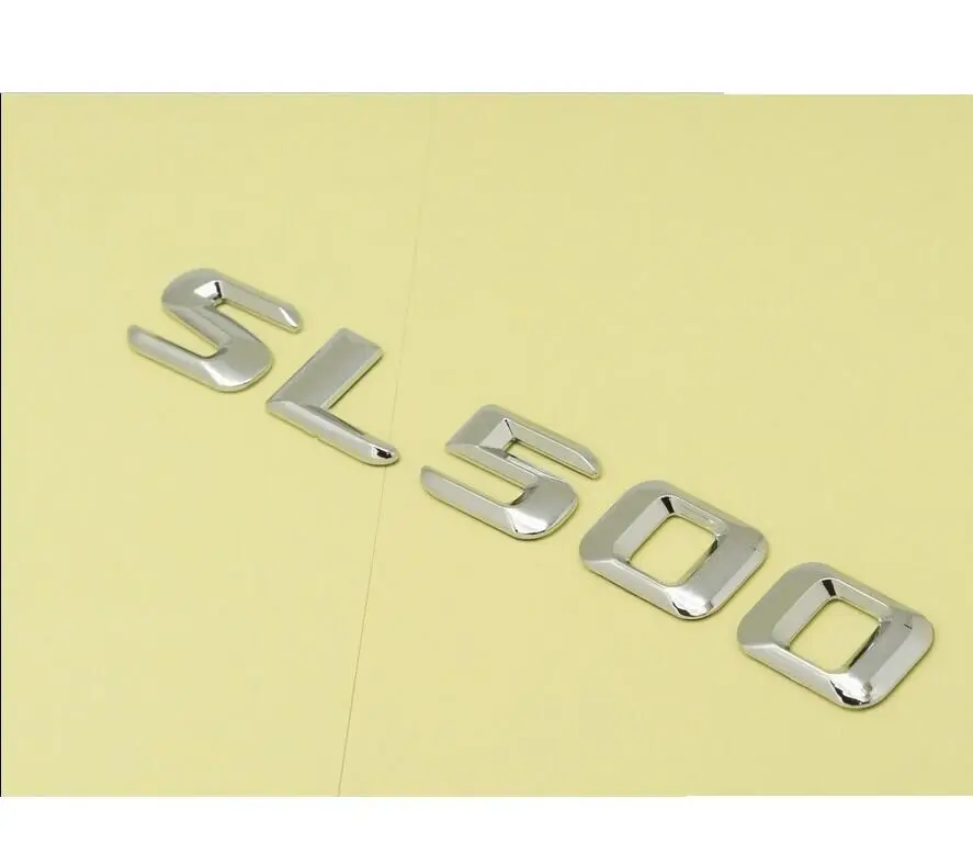 Хромированная эмблема из числа буквы багажника для Mercedes Benz класс SL SL500 - Цвет: Shiny silver