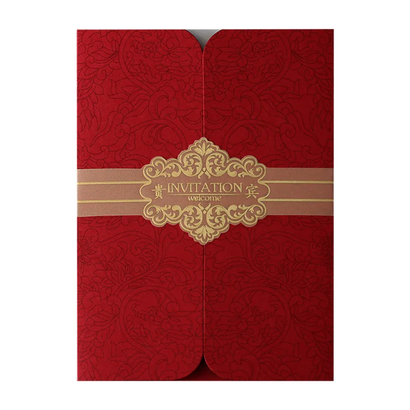 Red Blue China Wedding Invitations 100pcs Customize Elegant Business Greeting Cards Decor Party Supplies Invitation Card | Дом и сад