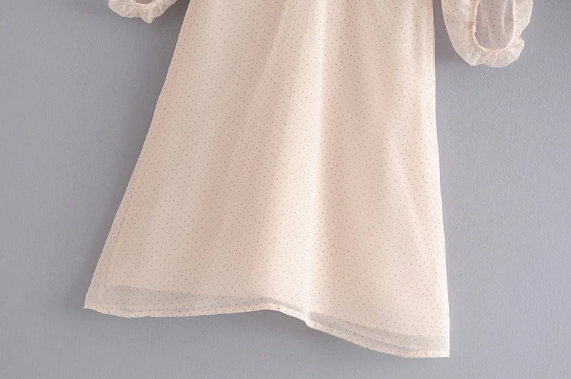 Fashion Za Sweet Women Vintage Cotton New Fashion Elegant Lady V Neck Half Sleeve A-line Summer Sexy Chiffon Dress