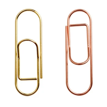

20Pcs Creative Metal Simple Pen Clip 1.5mm Gold Shaped Pen Clip Paper Clip