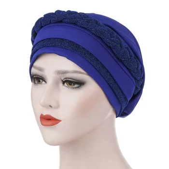 

Cross Braid Muslim Hijab Women Turban Chemo Cap India Headscarf