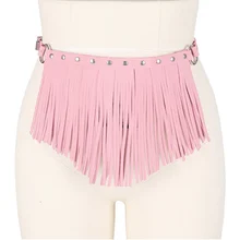 Ремень-подвязка для тела, кожаный пояс, юбка с кисточками, бохо, на подтяжках, розовый пояс, топ, клетка, женское белье, стимпанк, готика, регулируемые вечерние, Rave