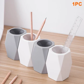 

Multifunction Save Space Ruler Students Pen Home Office Stationery Desk Organizer Modern Erasers Geometric Pencil Holder
