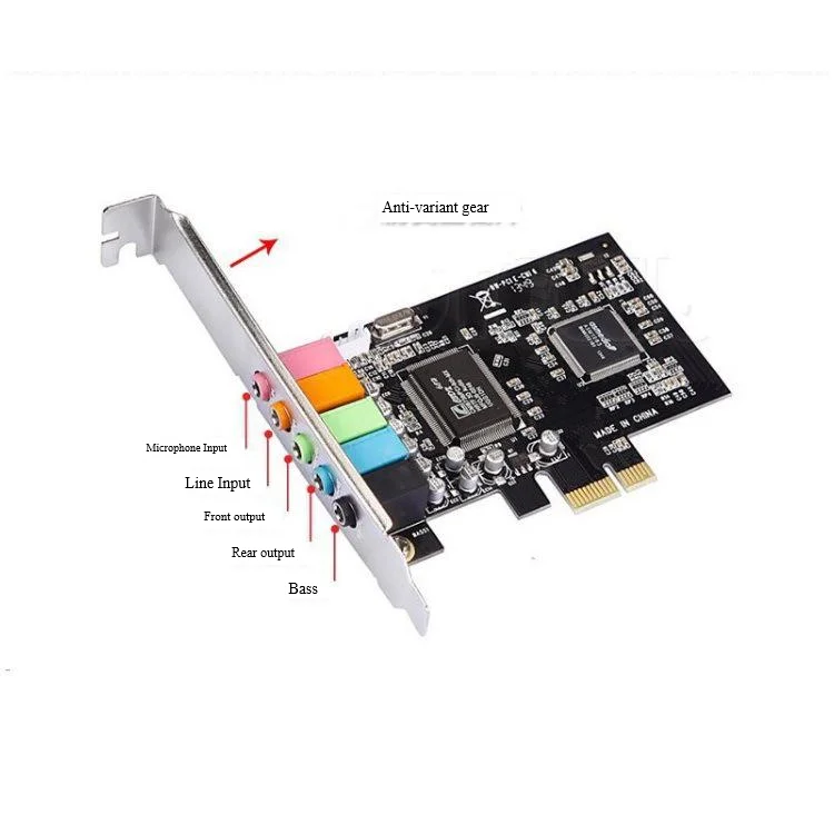 Прямая с фабрики звуковая карта PCIe 5,1 настольный компьютер встроенный независимый PCI-E8738 стерео 6-канальный