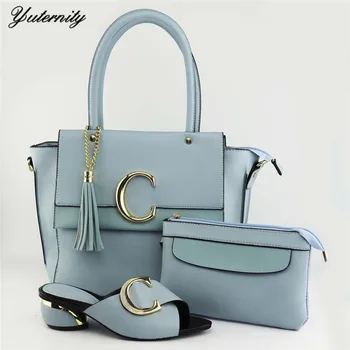 

New Arrival Pu Leather Women Shoes And Bags Set For Wedding Fashion African Pumps Party Shoes And Bag Sets Large Size 38-43