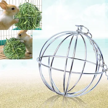 

Feed Dispenser Stainless Steel Pet Rabbits Toys Round Sphere Feed Dispense Exercise Hanging Straw Ball For Hamster Rat#0819y30