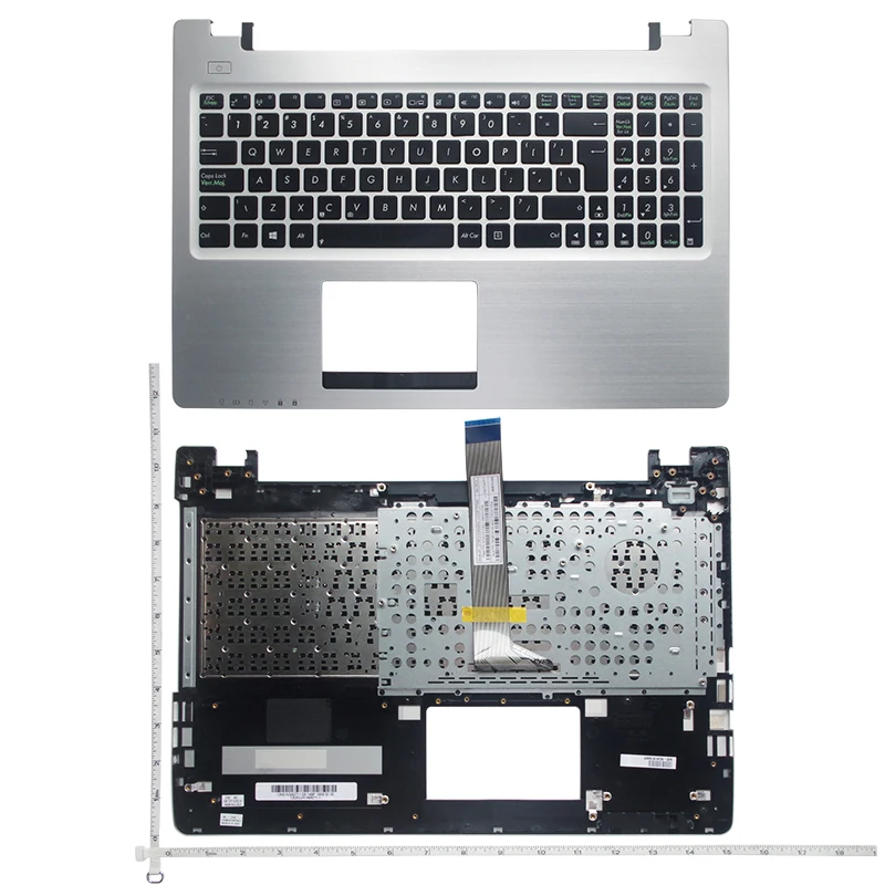 Gzeele Eua Moldura do Teclado do Portátil para Asus R505c V550c K56cm S56c A56c K56c K56 Capa Superior Palmrest Cor Prata - Imagem 2
