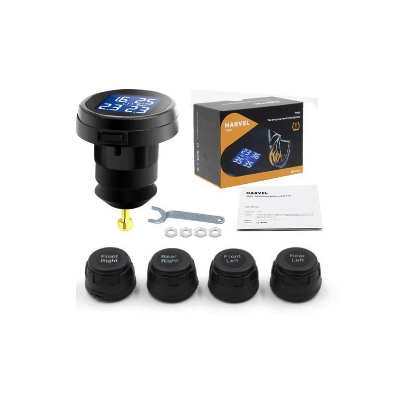 

Car Sensor TPMS Tyre Pressure Monitor System Cigarette Lighter External Tire Pressure Alarm Monitor System Car Security TPMS