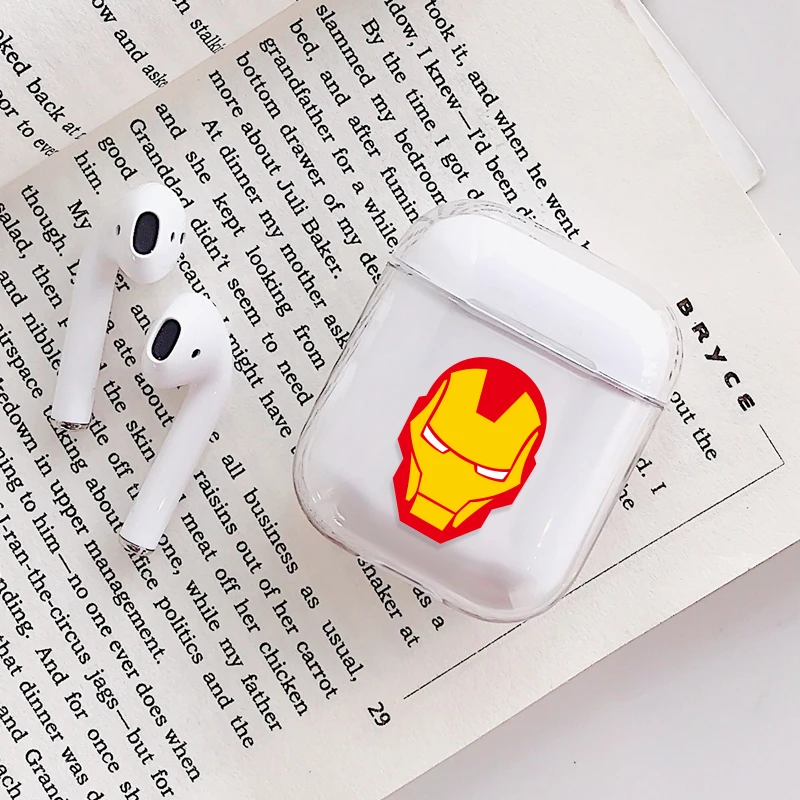 Чехол для Apple airpods, чехол, мультяшный Марвел, Мстители, беспроводной, Bluetooth, чехол для наушников Airpods, жесткий защитный чехол