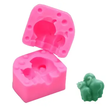 

Hot DIY Baking Decor Mother and Child Elephant Stereo Molds Fondant Cake Making