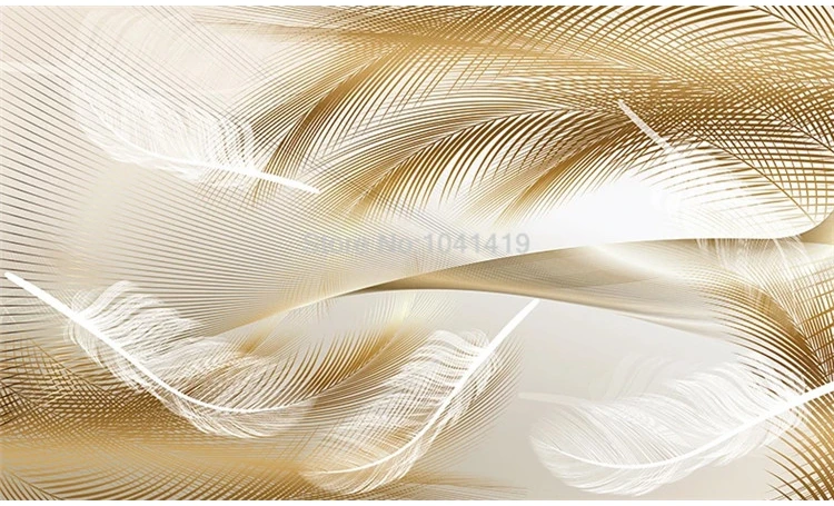 papel de parede arte moderna penas abstratas de penas mural de parede para sala de decoração de