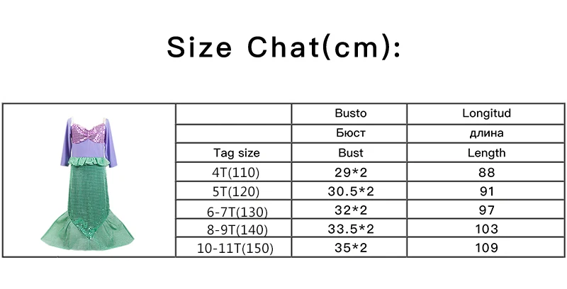 Платье русалки для маленьких девочек; с рисунком «маленькая русалочка»; нарядное платье принцессы Косплэй Хэллоуин костюм принцессы для девочек для рождественской вечеринки длинное платье в пол