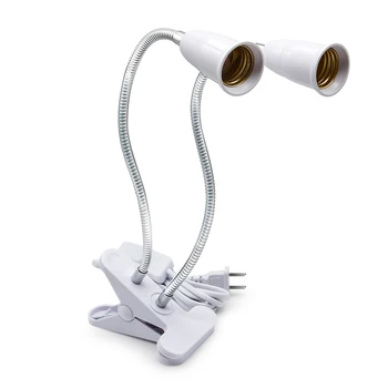 

EU US Plug 360 Degrees Flexible Desk Lamp Holder E27 Base Light Socket Gooseneck Clip-On Cable With On off Switch for home plant