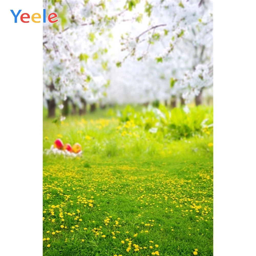 Spring Green Grassland Flower Branch Nature Scenery Backdrop Vinyl Baby Photographic Background For Photo Studio Photophone Prop |