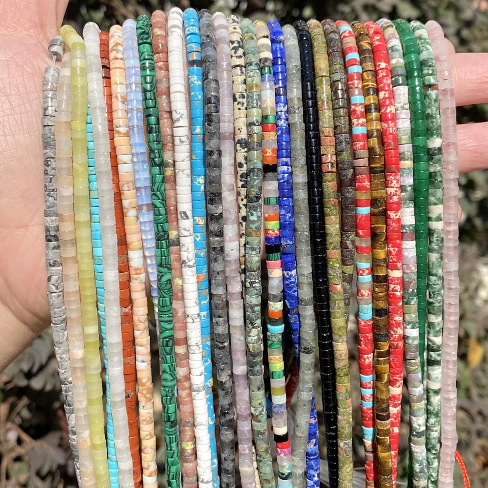 4X2Mm Natural Cylinder Rose Quartz Onyx African Turquoises Stone Beads Spacer Rondelle Beads For Jewelry Making Diy Accessories 4 4X2Mm Natural Cylinder Rose Quartz Onyx African Turquoises Stone Beads Spacer Rondelle Beads For Jewelry Making Diy Accessories