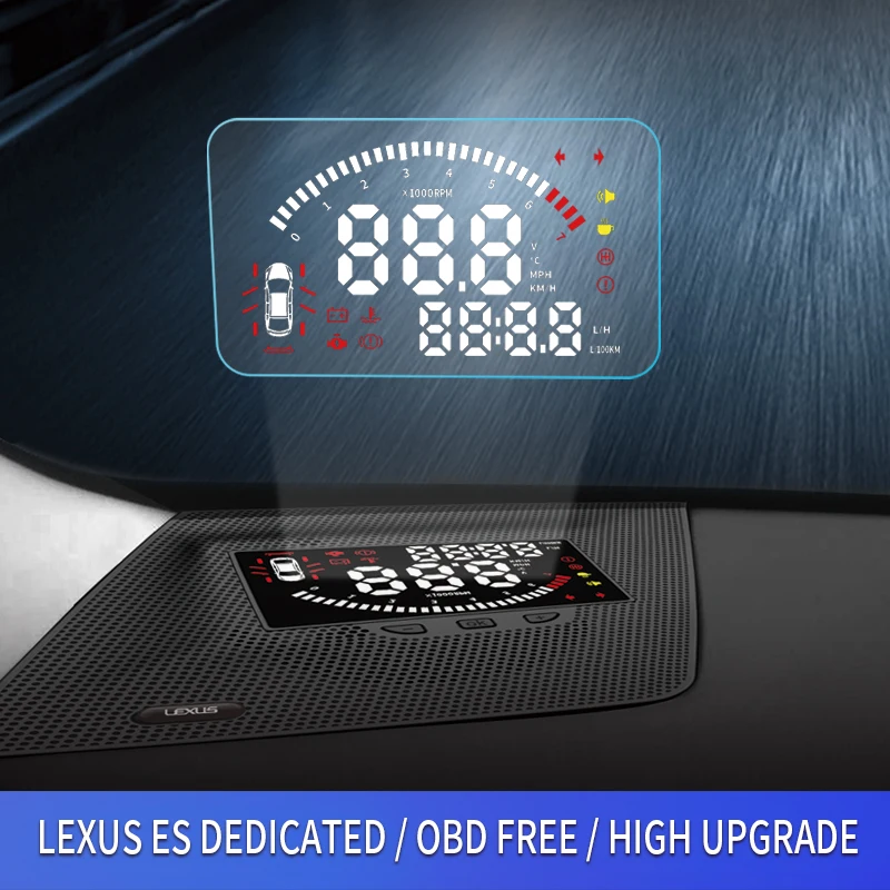 

Loyal Defender car HUD Head up Display for Lexus ES 13-17/ES 18 Windshield Projector Auto Overspeed Warning System Voltage Alarm