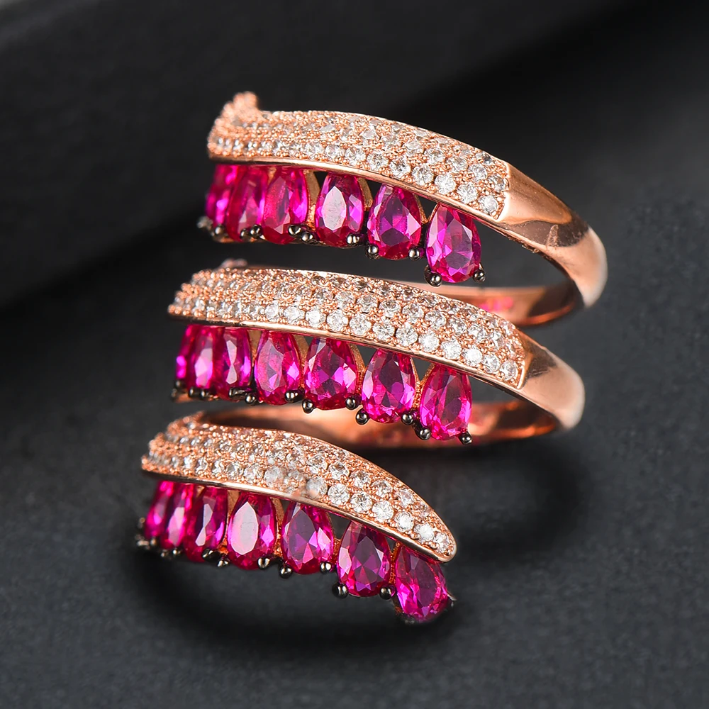 GODKI Trendy Twist Cross Wrap Ring for Women Multicolor Cubic Zircon Finger Rings Beads Charm Ring Bohemian Beach Jewelry