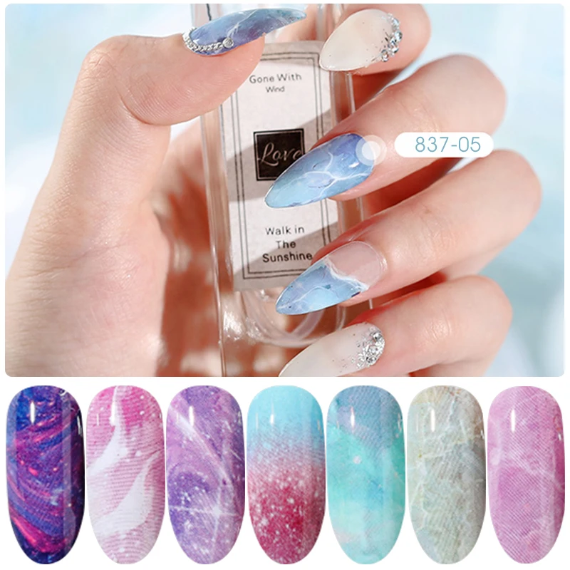 HNUIX, 10 цветов, переводная бумага для дизайна ногтей, горячая распродажа, Радужное небо, японский стиль, фольга для ногтей, наклейка для лака для ногтей