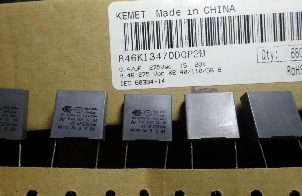 50 шт. AV R46 0,47 мкФ/275VAC(470nf 474) 15 мм тонкопленочный конденсатор