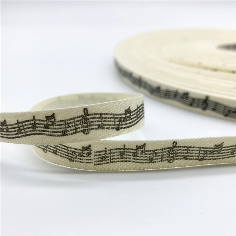 10mm 25mm 5yards Printed Sheet Music Handmade Cotton Ribbon Christmas Decoration DIY Sewing Fabric ribbon decoration,ribbon supplies,cotton ribbon