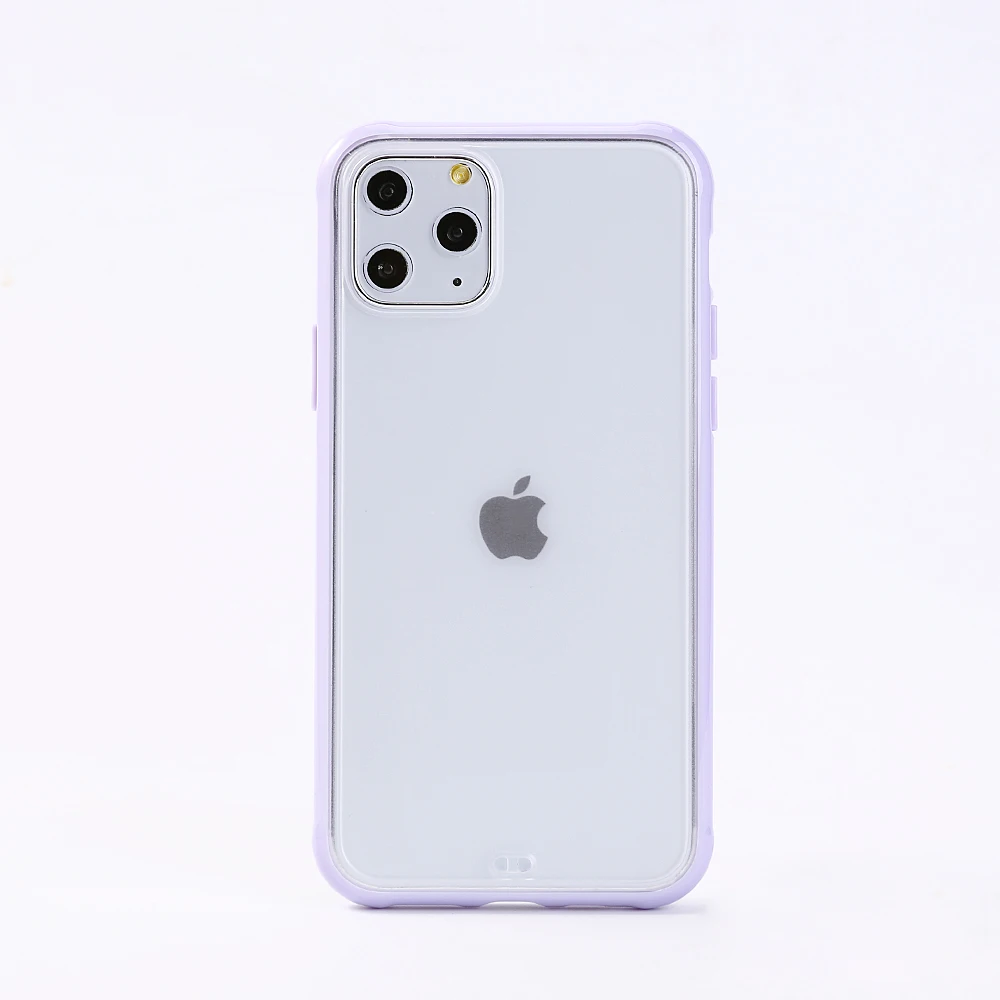 Purple Матовый Прозрачный чехол для телефона iPhone 11Pro Max XR X XS Max 8 7 6 6splus силиконовая рамка анти шок акриловый прозрачный жесткий чехол из поликарбоната - Цвет: Purple