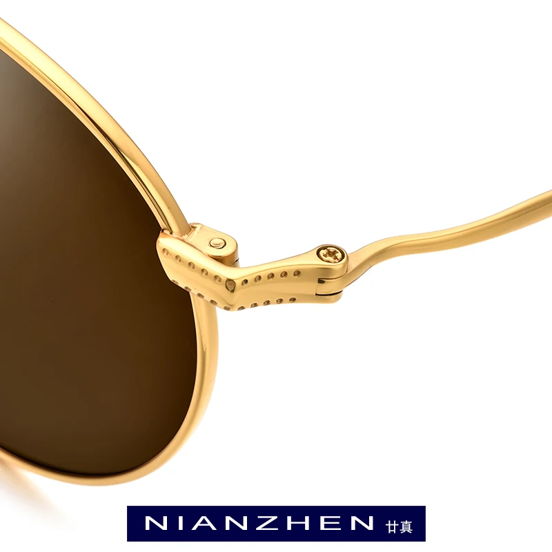 NIANZHEN чисто титановые Солнцезащитные очки Мужские квадратные поляризованные солнцезащитные очки для мужчин новые высококачественные Ретро винтажный Круглый Оттенки 1187