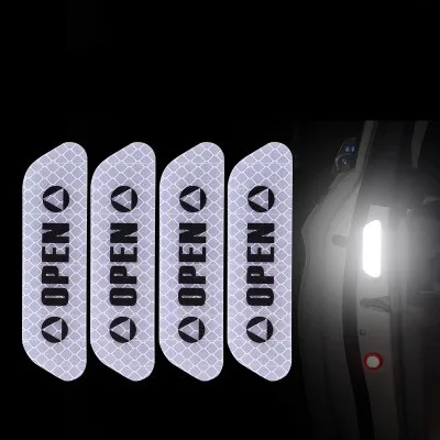 Автомобильные наклейки Универсальный Безопасный предупреждающий знак светоотражающая лента Авто внешний шлем для мотоцикла, байка супер кристаллическая решетка светоотражающая - Цвет: 4pcs-A15