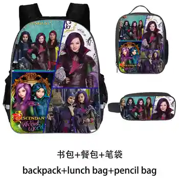 

Disney Hot Descendants 3PCS School Bag Set School Backpack for Teenagers Boys Girls Student Travel Book Bag Pencil Bag Mochilas
