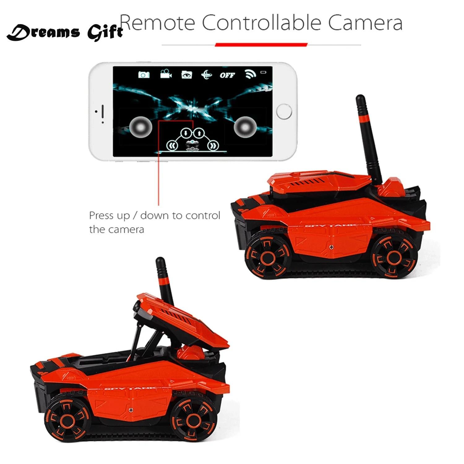 Attop Rc Танк с Hd камерой Wifi Fpv 0.3Mp камера приложение пульт дистанционного управления Танк Rc игрушка телефон Управление светодиодный робот рождественские подарки для детей