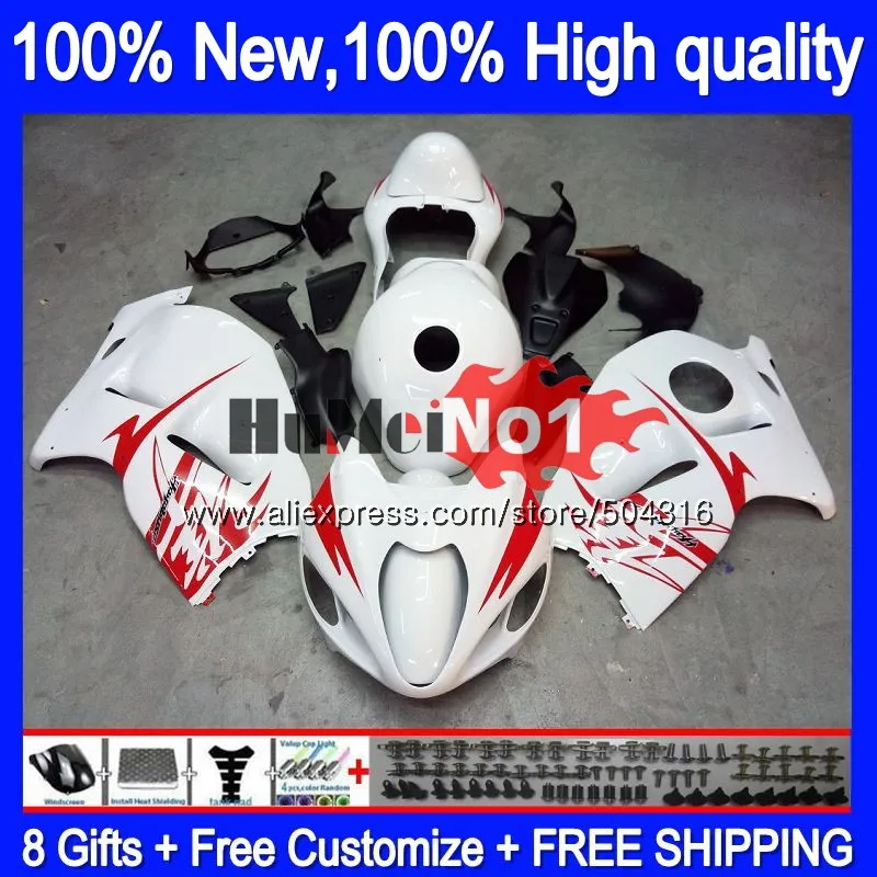 Корпус для SUZUKI Hayabusa GSXR-1300 GSXR 1300 глянцевый белый 27MC. 6 GSXR1300 1996 1997 1998 1999 2000 2001 96 97 98 99 01 обтекатель - Цвет: No. 1