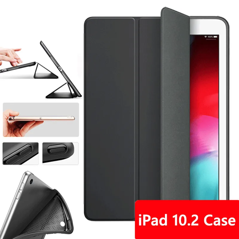 Для iPad 10,2 чехол Funda силиконовый мягкий задний Тонкий Магнитный стенд Смарт из искусственной кожи чехол для iPad 7го поколения чехол+ стилус
