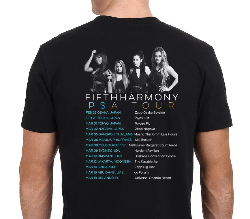 Fifth Harmony Psa Tour Футболка мужская Черная Размер S 4Xl 027667