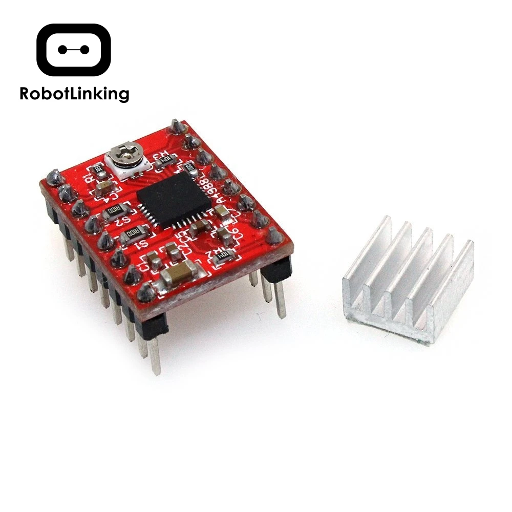 Драйвер шагового двигателя Red StepStick A4988 (с радиатором 1 а) для 3D принтера бесплатная