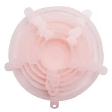 6 шт. силиконовые крышки для сохранения свежести пищевых продуктов, крышки для свежих продуктов, герметичные кухонные инструменты для повторного использования пищевых продуктов, термостойкие контейнеры