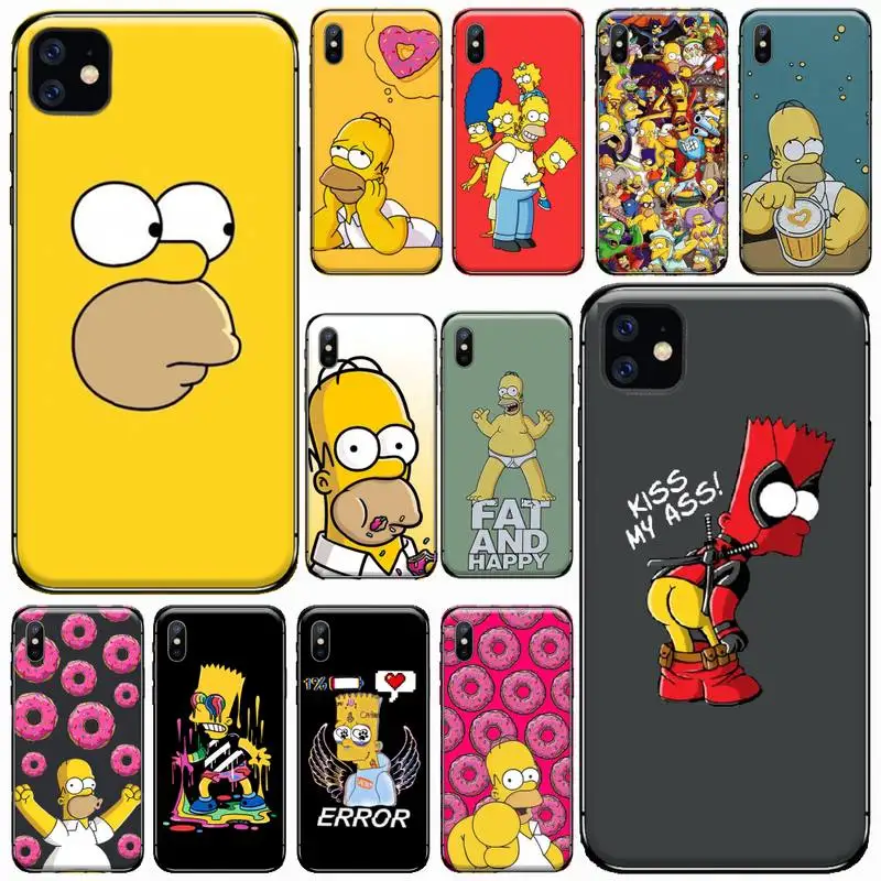 

Homer J Simpson funny Bart Simpson Phone Case for iPhone 11 12 pro XS MAX 8 7 6 6S Plus X 5S SE 2020 XR